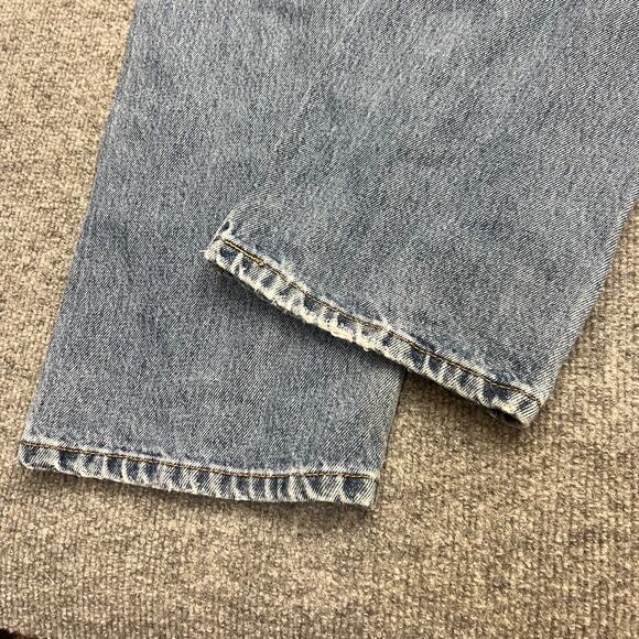 Levis 505 Jeans Mens 34x34 Blue Denim 5-Pocket Mid Rise Straight Leg Zip Fly - Picture 6 of 14